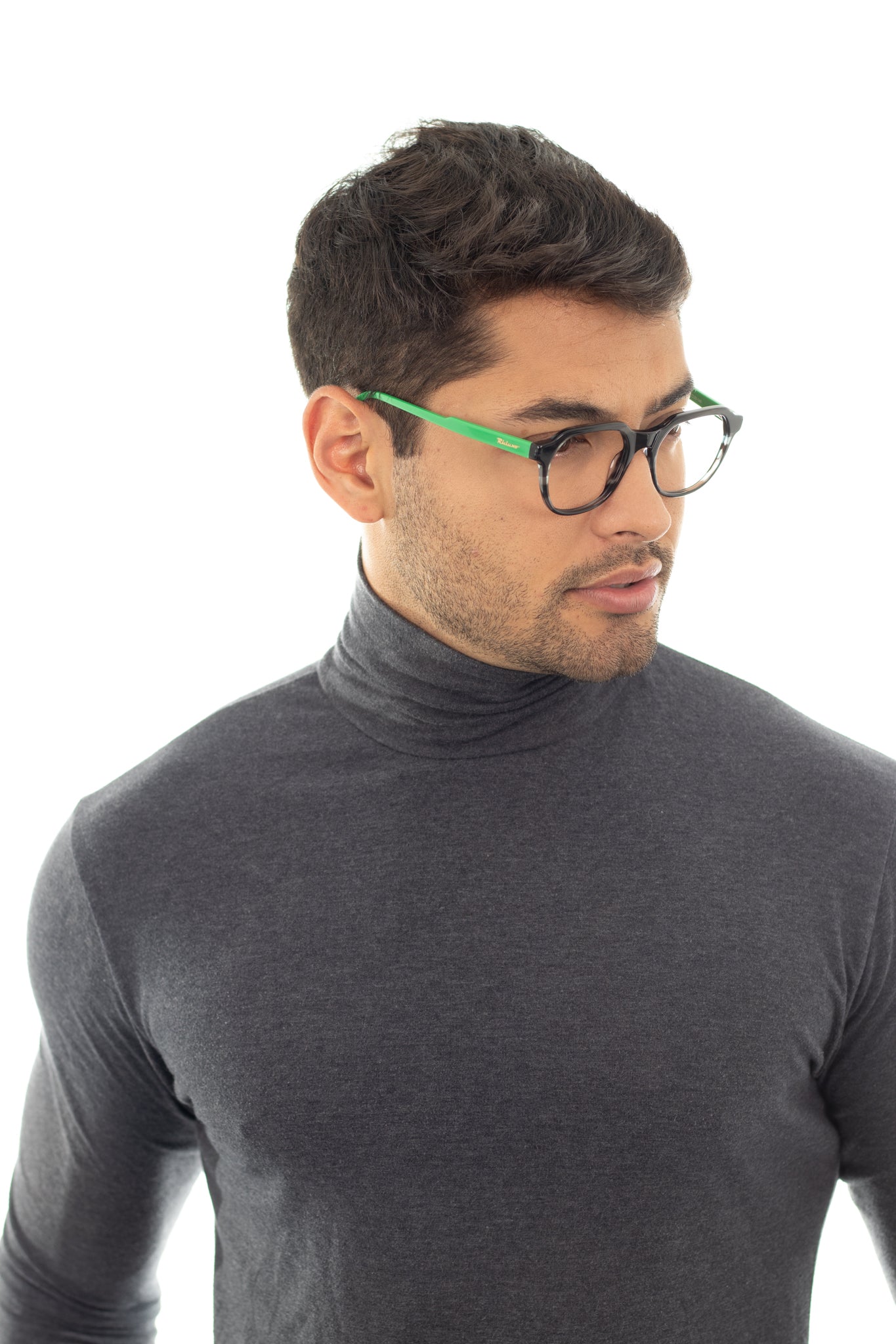 Armação para  Óculos de Grau Masculino RH LUXO® Verde com Preto