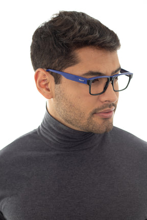 Armação para  Óculos de Grau Masculino RH LUXO® Azul com Preto