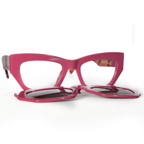 Óculos Clip-On RH LUXO® Cat-Eye Quadrado Rosa