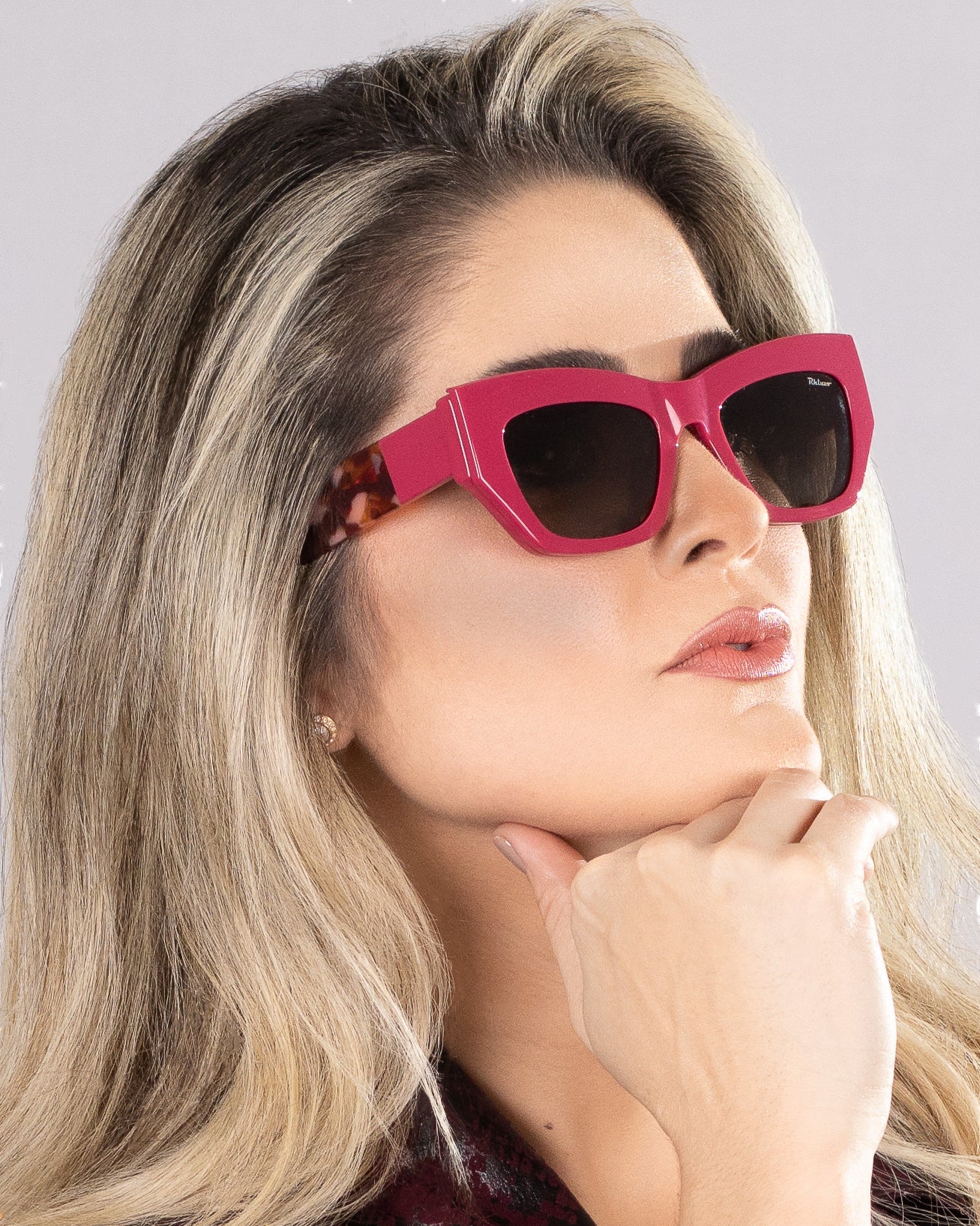 Óculos Clip-On RH LUXO® Cat-Eye Quadrado Rosa